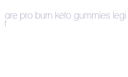 are pro burn keto gummies legit