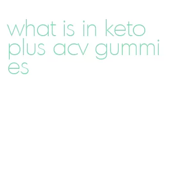 what is in keto plus acv gummies