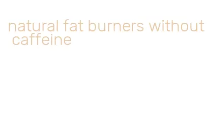 natural fat burners without caffeine