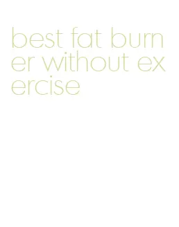 best fat burner without exercise