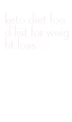 keto diet food list for weight loss