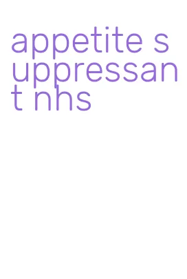 appetite suppressant nhs