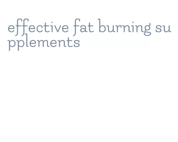 effective fat burning supplements