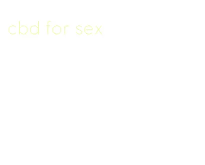 cbd for sex