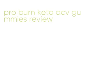 pro burn keto acv gummies review
