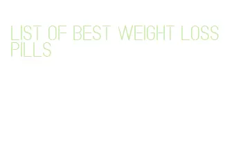 list of best weight loss pills