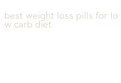 best weight loss pills for low carb diet