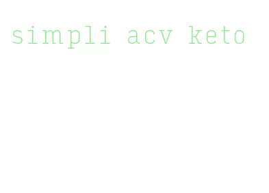 simpli acv keto