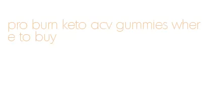 pro burn keto acv gummies where to buy