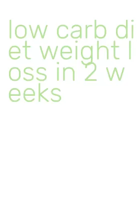 low carb diet weight loss in 2 weeks