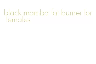 black mamba fat burner for females
