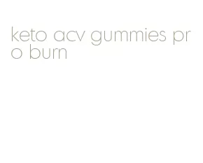 keto acv gummies pro burn