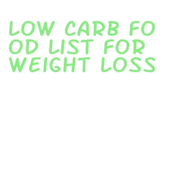 low carb food list for weight loss