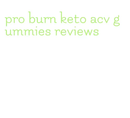 pro burn keto acv gummies reviews
