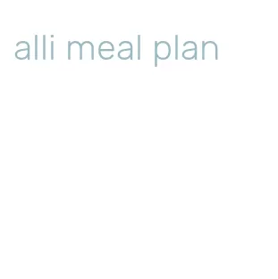 alli meal plan