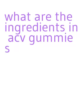 what are the ingredients in acv gummies