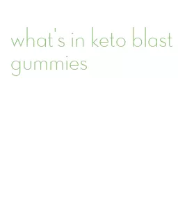 what's in keto blast gummies
