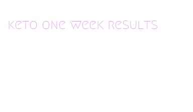 keto one week results