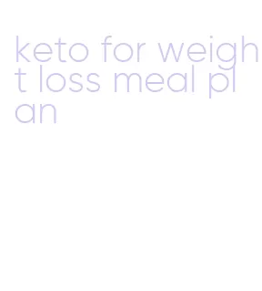 keto for weight loss meal plan
