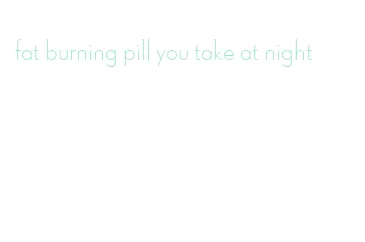 fat burning pill you take at night