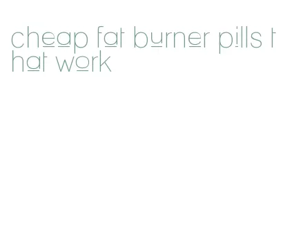 cheap fat burner pills that work