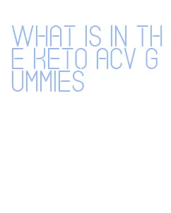 what is in the keto acv gummies