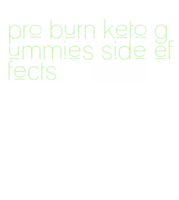 pro burn keto gummies side effects