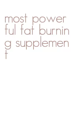 most powerful fat burning supplement